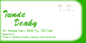 tunde deaky business card